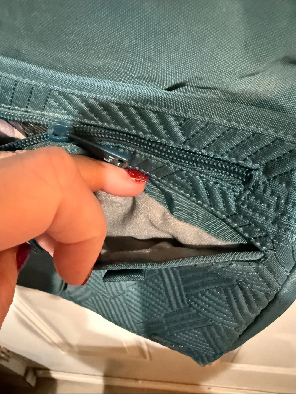 Lug Monorail Peacock Blue-Green Quilted Crossbody